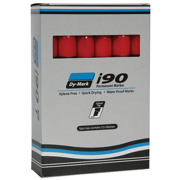 DY-MARK INK MARKER RED I90 | 12 Pack - South East Clearance Centre