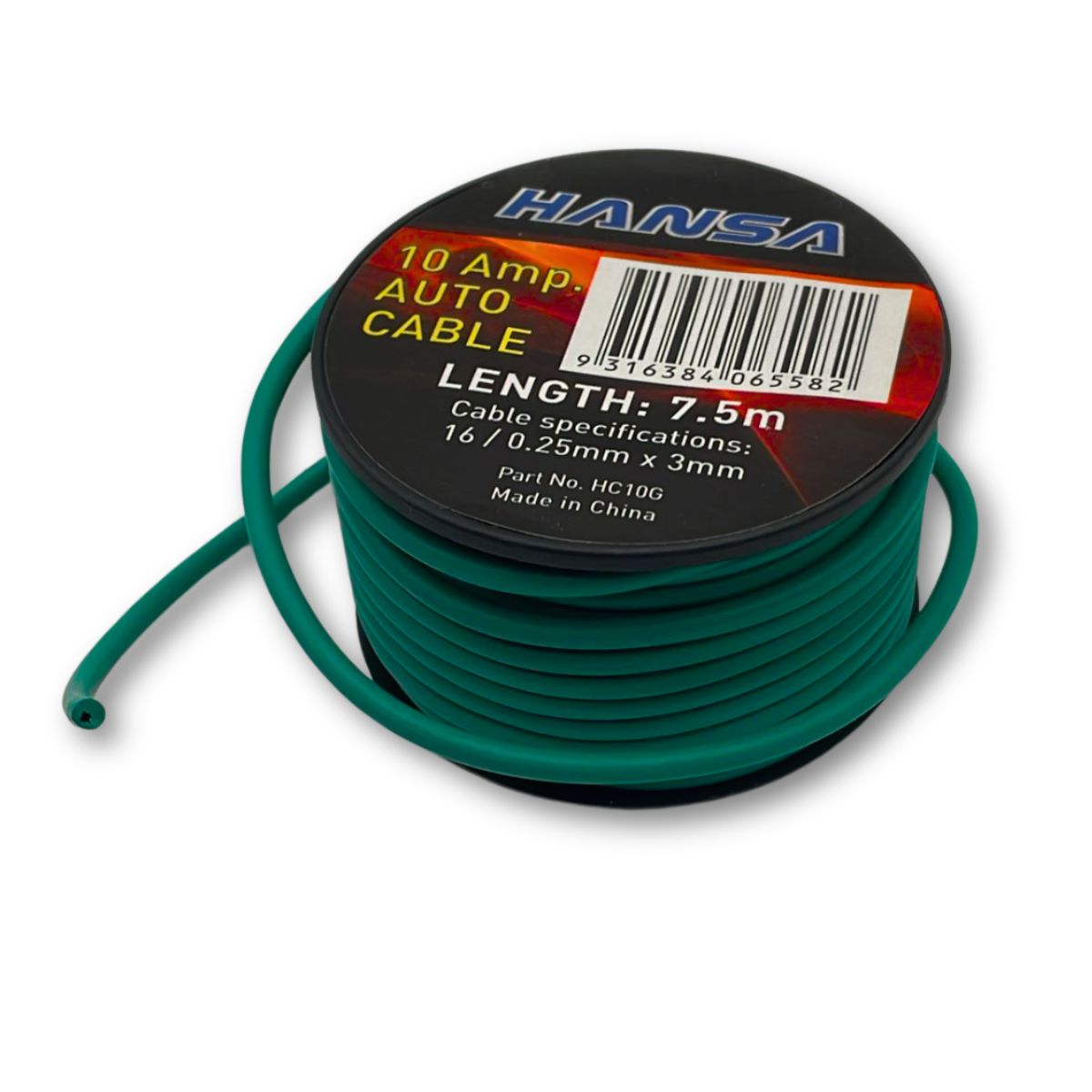 10 Amp Auto Cable, 7.5 Metres (Green) - South East Clearance Centre