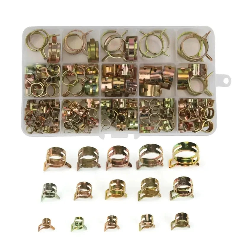 115 Piece Spring Hose Clamps Assortment Kit