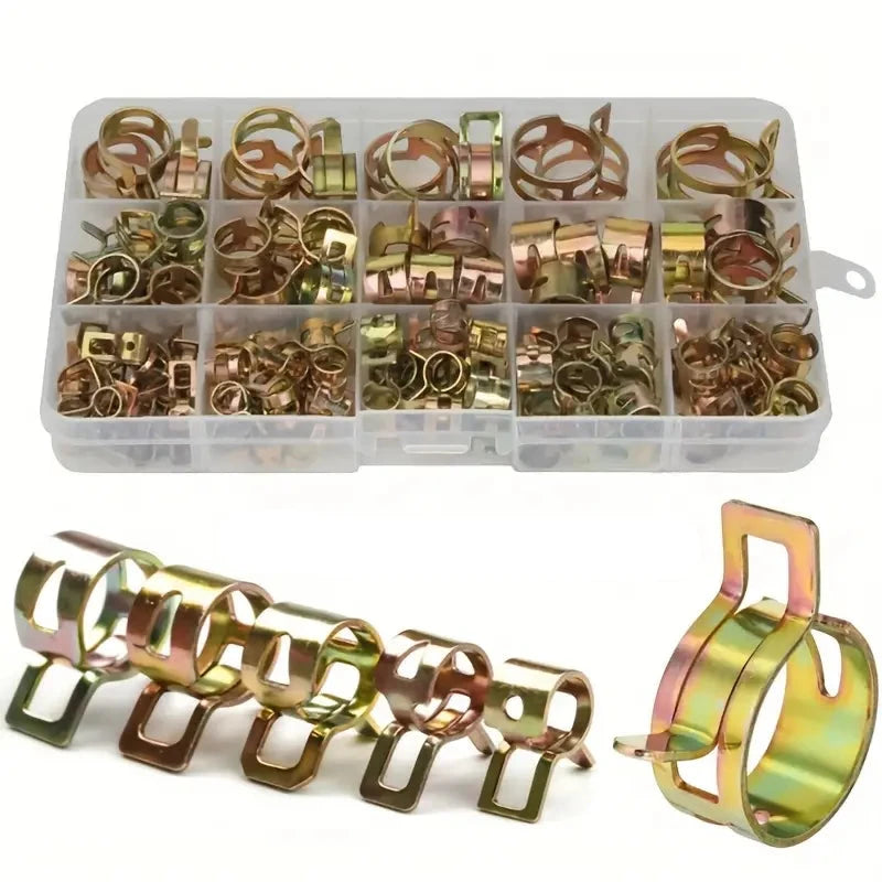 115 Piece Spring Hose Clamps Assortment Kit