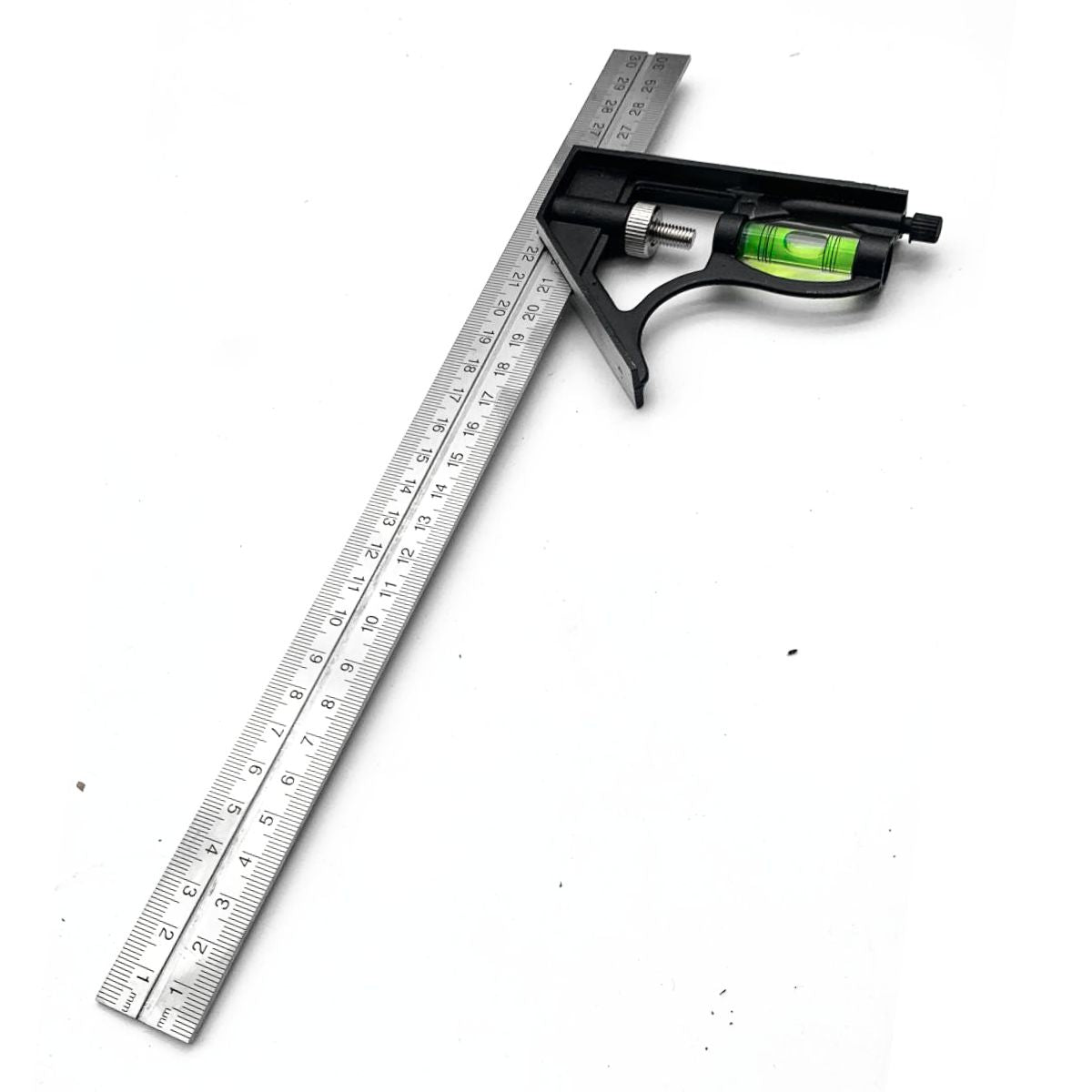 12" / 300mm Engineers Square Adjustable Combination Set Square + Spirit Level - South East Clearance Centre