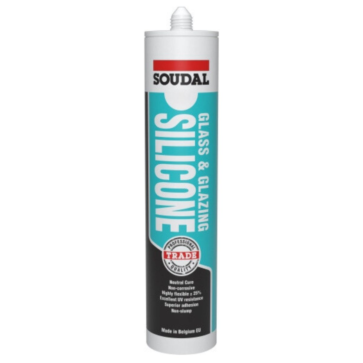 Soudal Trade Glass and Glazing Silicone, 300ml Matt Black 127781 (Box of 15) - South East Clearance Centre