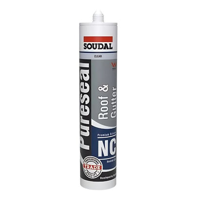 (40 Pack) Soudal Pureseal Roof and Gutter Silicone Clear 300ml 132663