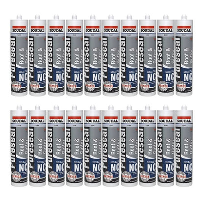 (40 Pack) Soudal Pureseal Roof and Gutter Silicone Clear 300ml 132663