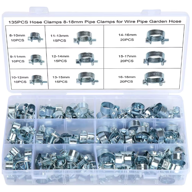 135 Piece Car Fuel Line Hose Clip Assortment Kit