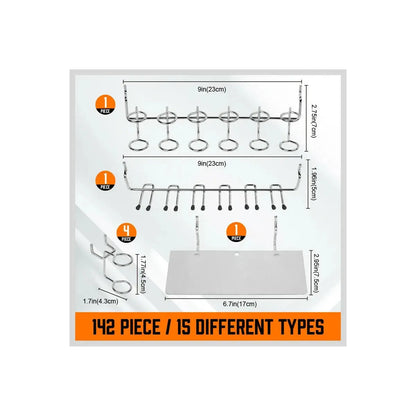 142 Piece Pegboard Hooks Assortment Kit - South East Clearance Centre