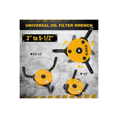 3" to 5-1/2" Oil Filter Wrench Set Oil Filter Removal Tool Automotive With Box - South East Clearance Centre