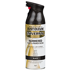 6 cans | Rustoleum 250373 UNIVERSAL® Hammered Spray Paint | HAMMERED BLACK - South East Clearance Centre