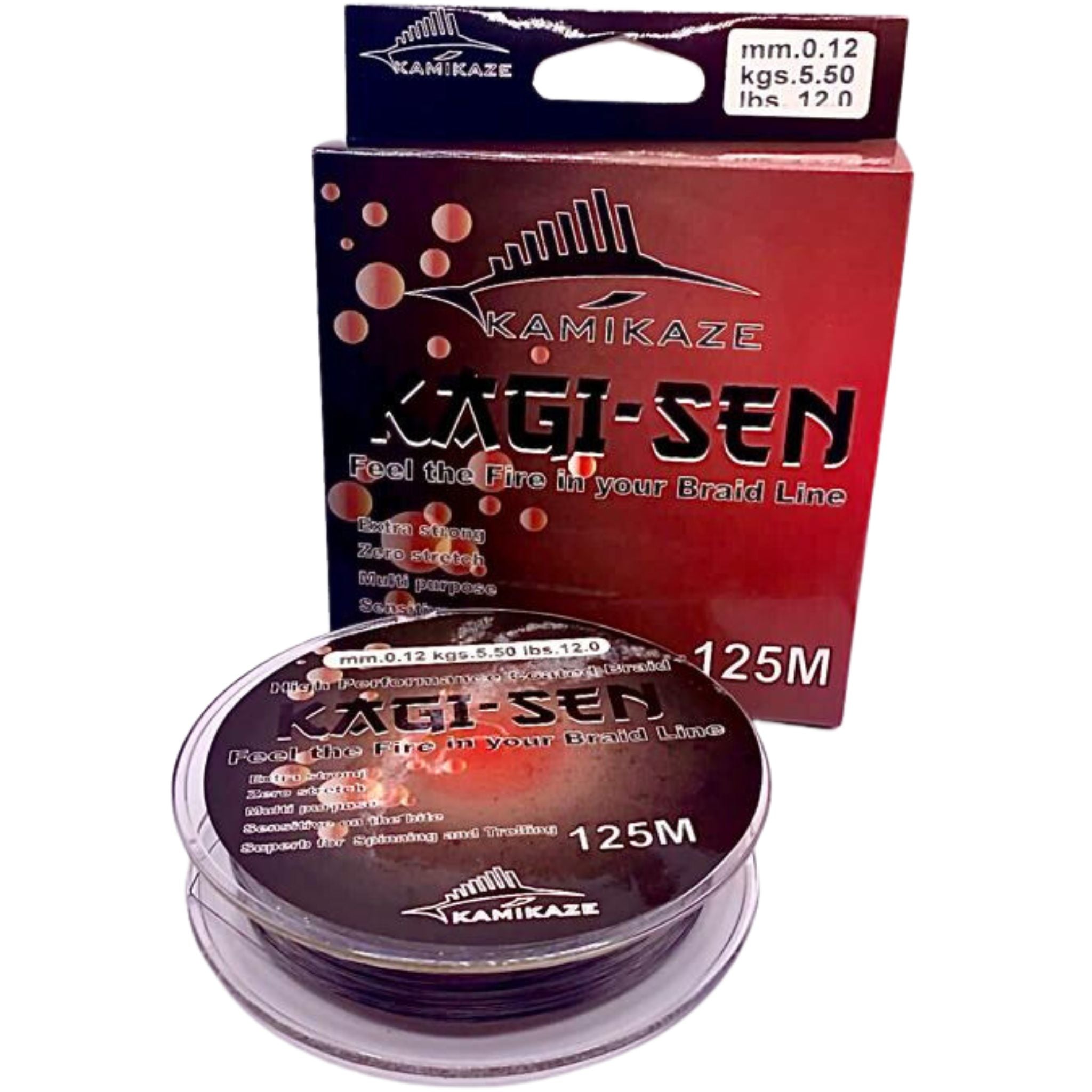 KAGI-SEN 125m FIRE LINE GREY 12lbs Braided Fishing Line - South East Clearance Centre