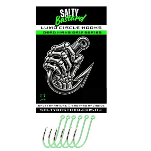 Salty Bastard Green Luminous Circle Hook Dead Mans Grip Series