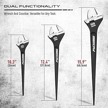 3-Pieces Adjustable Construction Spud Wrench 10 12 16 Inch - South East Clearance Centre