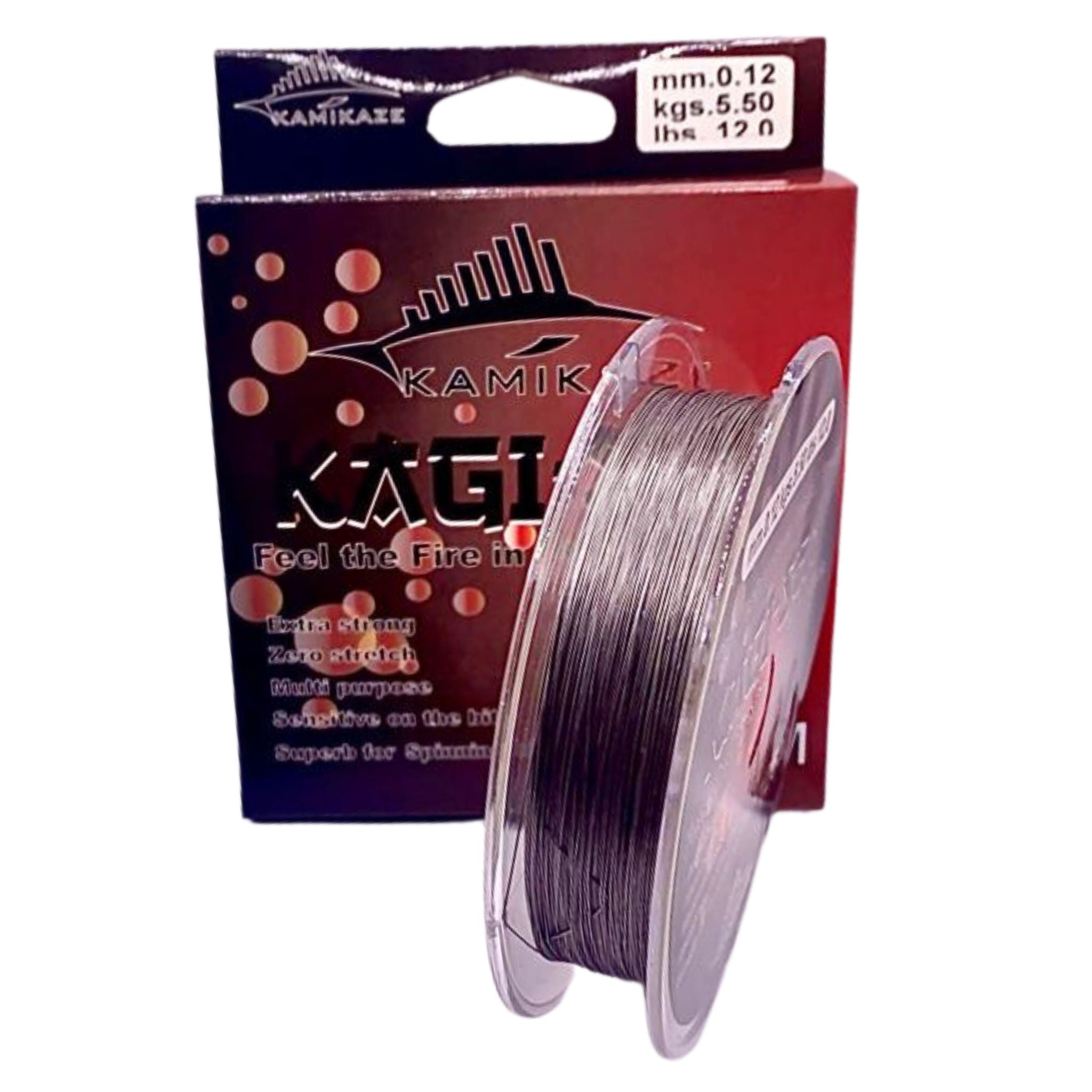 KAGI-SEN 125m FIRE LINE GREY 12lbs Braided Fishing Line - South East Clearance Centre