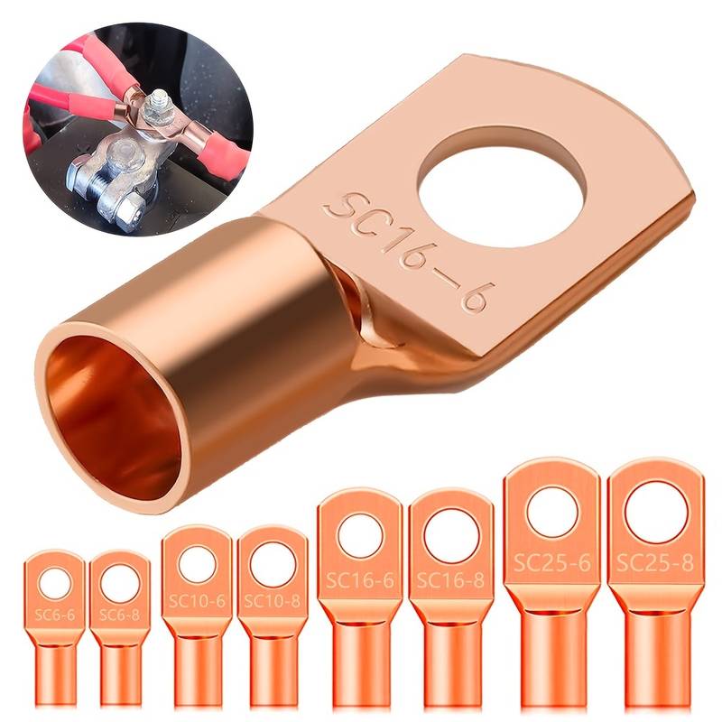 60 Piece Copper Battery Eyelets Tubular SC Ring Terminal Connectors - South East Clearance Centre