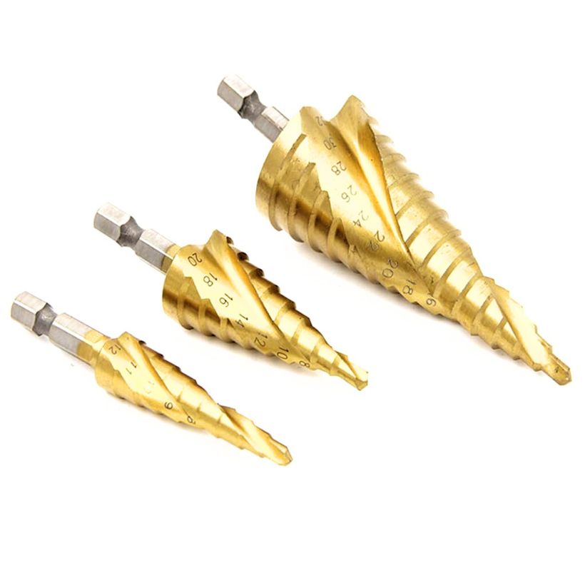 Spiral Step Drill 3 Piece Set | 1/4" | 4-12mm/4-20mm/4-32mm - South East Clearance Centre