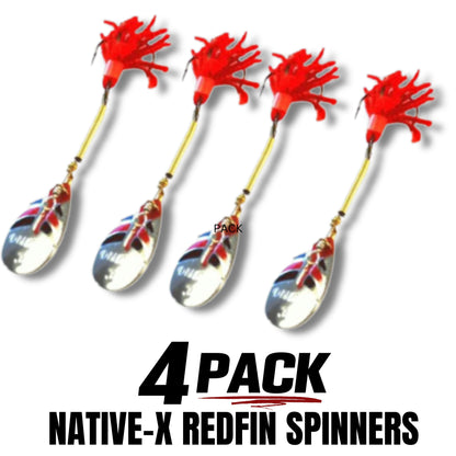 Native-X Redfin Spinners Size-4gr - 4pk (Silver) - South East Clearance Centre