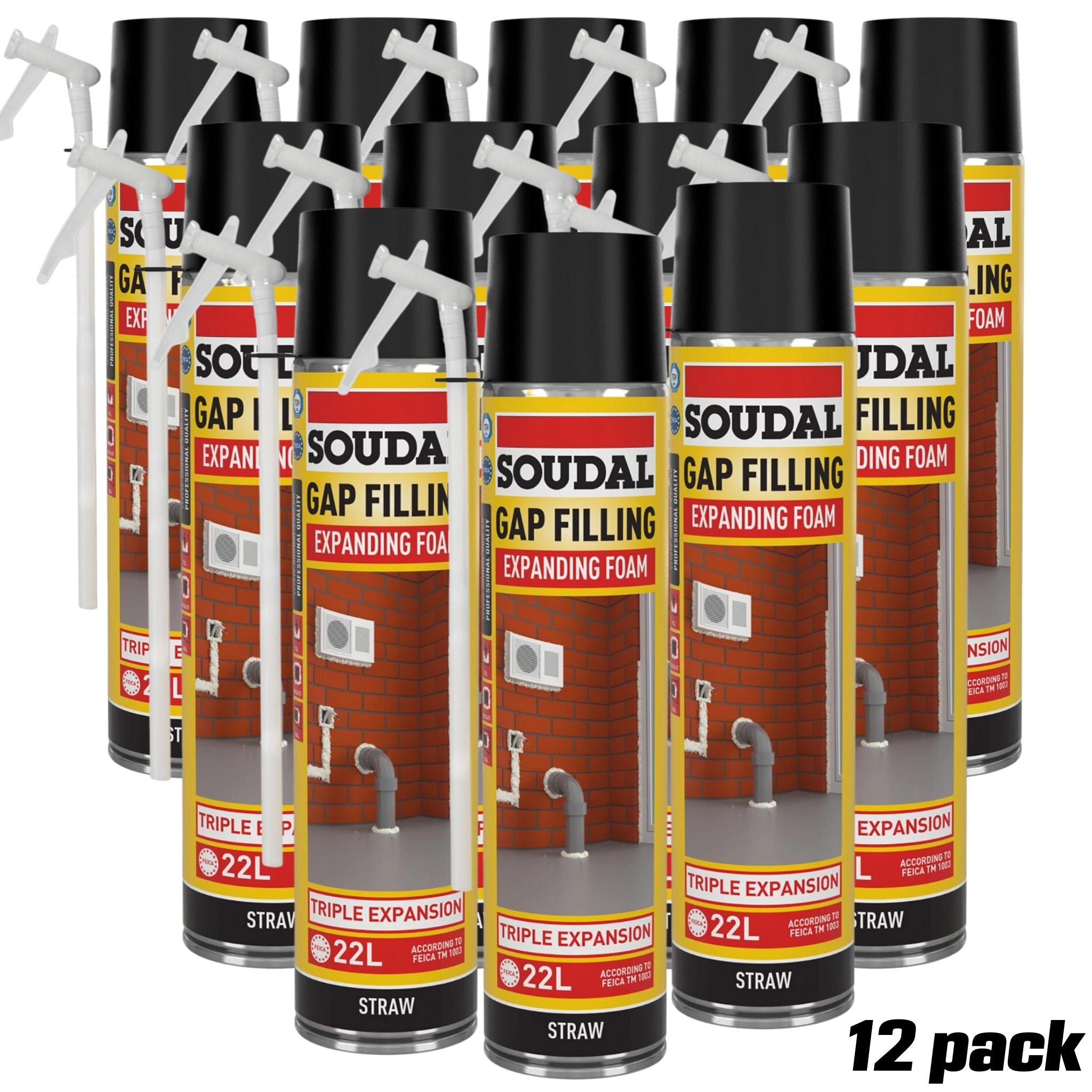 12 PACK - Soudal Gap Filling Expanding Foam - 500ml - South East Clearance Centre