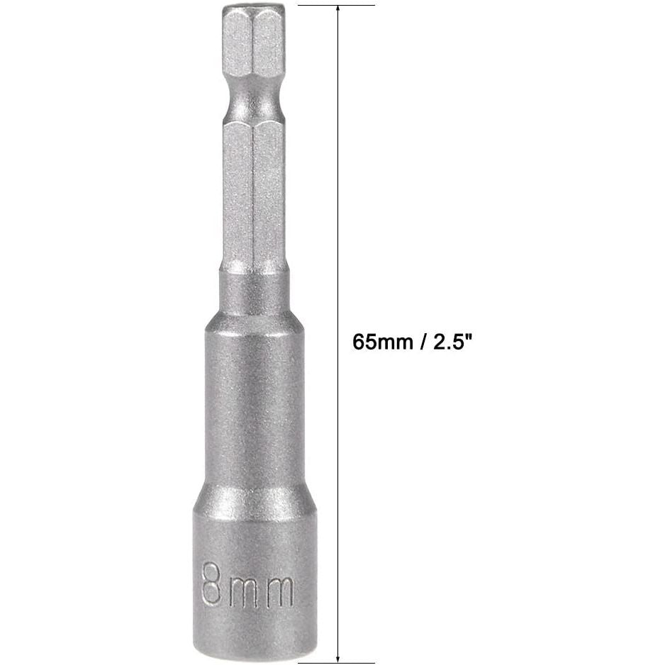 5 Piece 1/4" Quick Change Magnetic Nut Setters | 2.5", 8mm - South East Clearance Centre