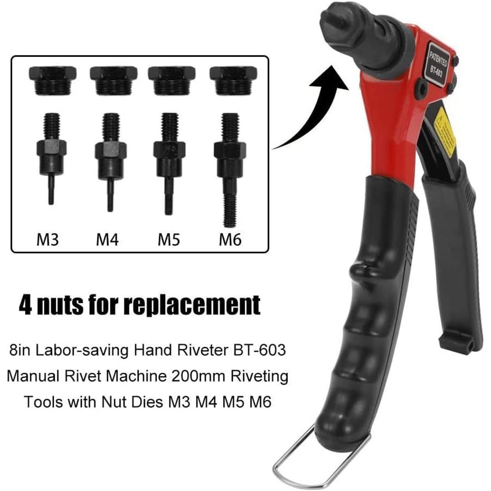 Nutsert Manual Riveter Tool (M3/M4/M5/M6) Hand Rivet Tool Kit Rivet Nut Setting Tool Nut Setter