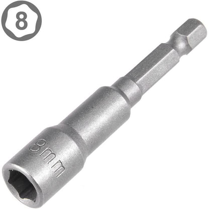 5 Piece 1/4" Quick Change Magnetic Nut Setters | 2.5", 8mm - South East Clearance Centre