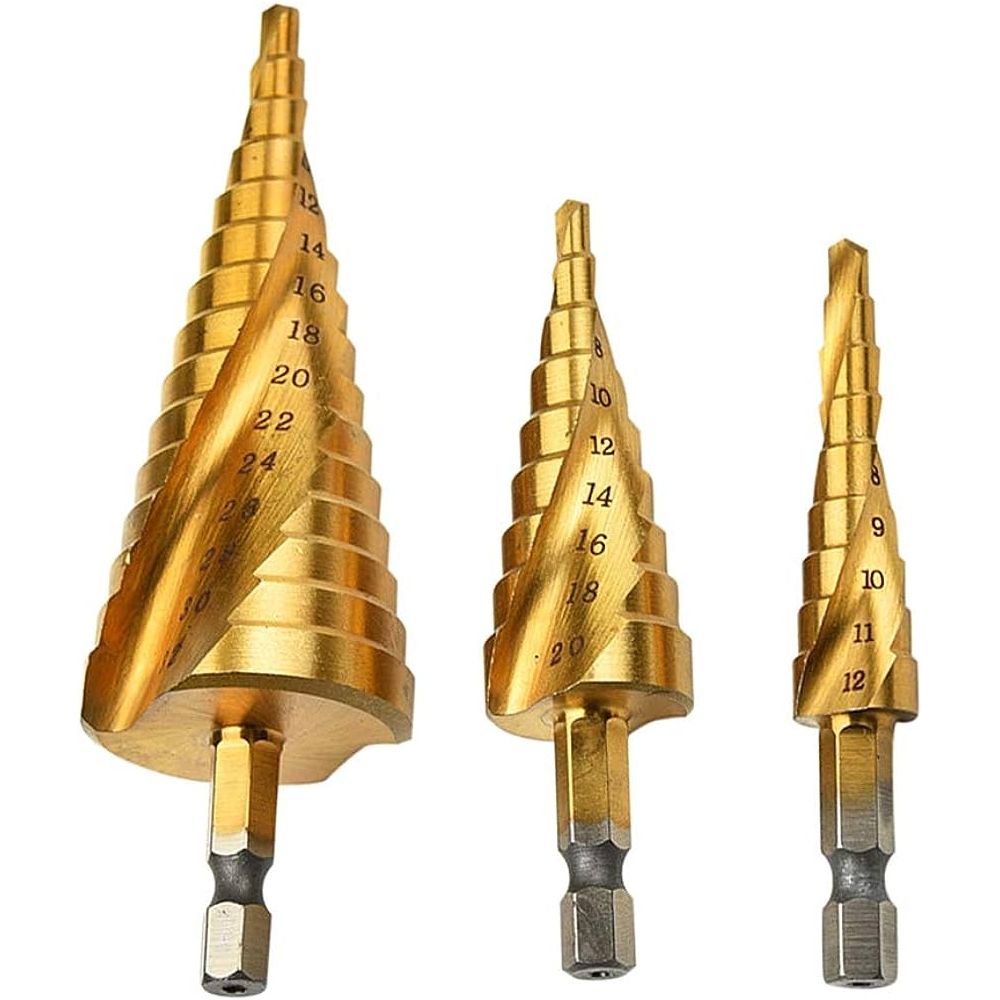 Spiral Step Drill 3 Piece Set | 1/4&quot; | 4-12mm/4-20mm/4-32mm - South East Clearance Centre