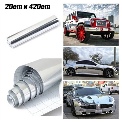 Automotive Car Chrome Vinyl Film Wrap | Sticker Decal | 20cm x 420cm - South East Clearance Centre