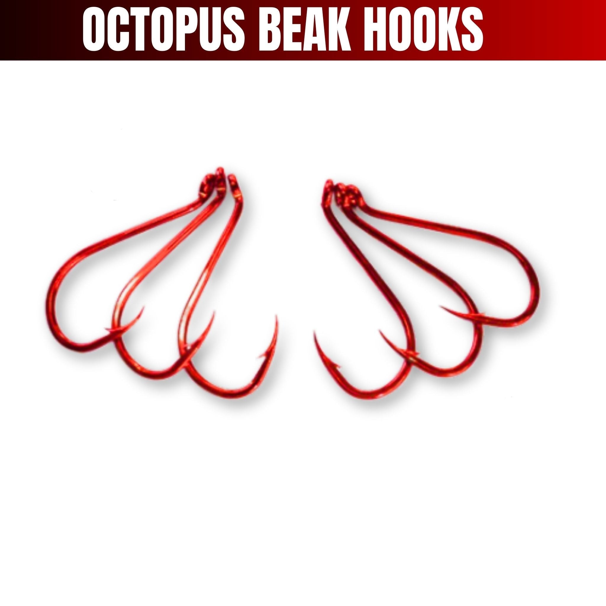 Octopus Beak Hooks (Red) - South East Clearance Centre