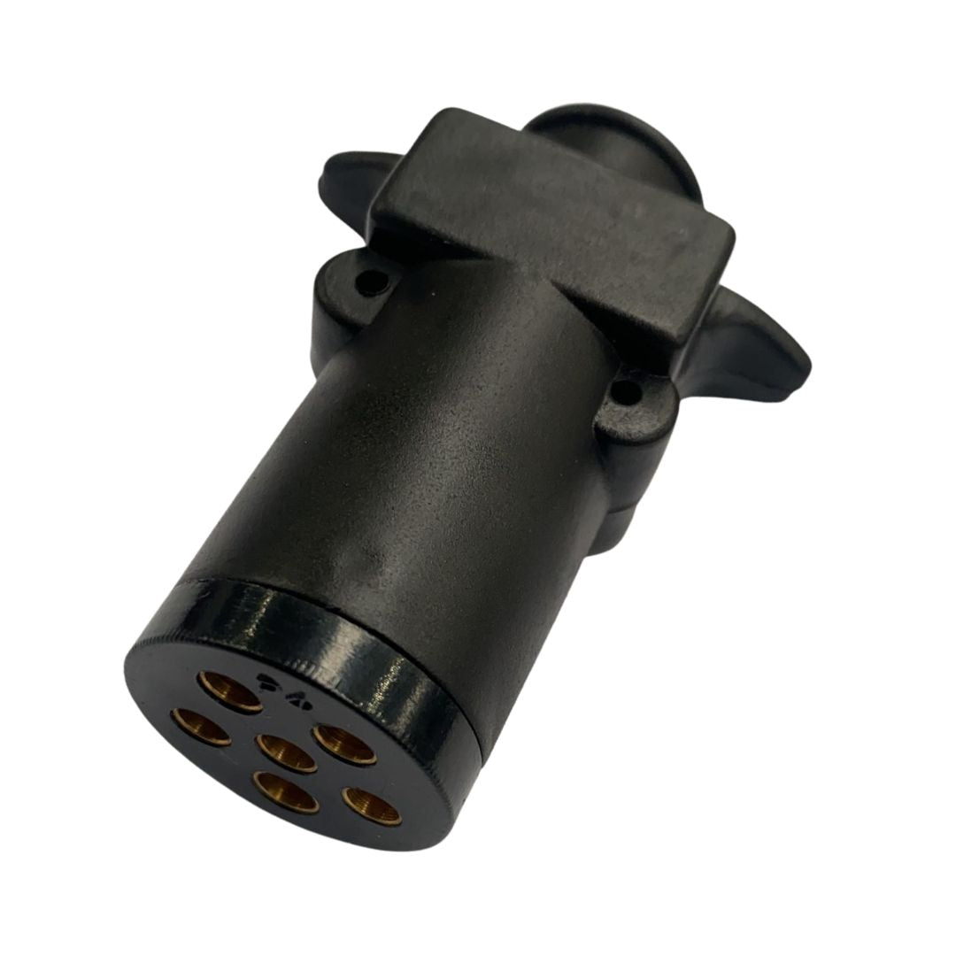 6 Pin Small Round Trailer Plug | Light Plug Socket | TP129BA - South East Clearance Centre