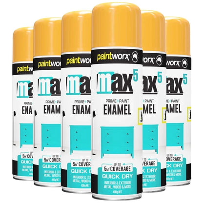 (6 Cans) Paintworx MAX5 Enamel Paint + Primer 400g | GLOSS