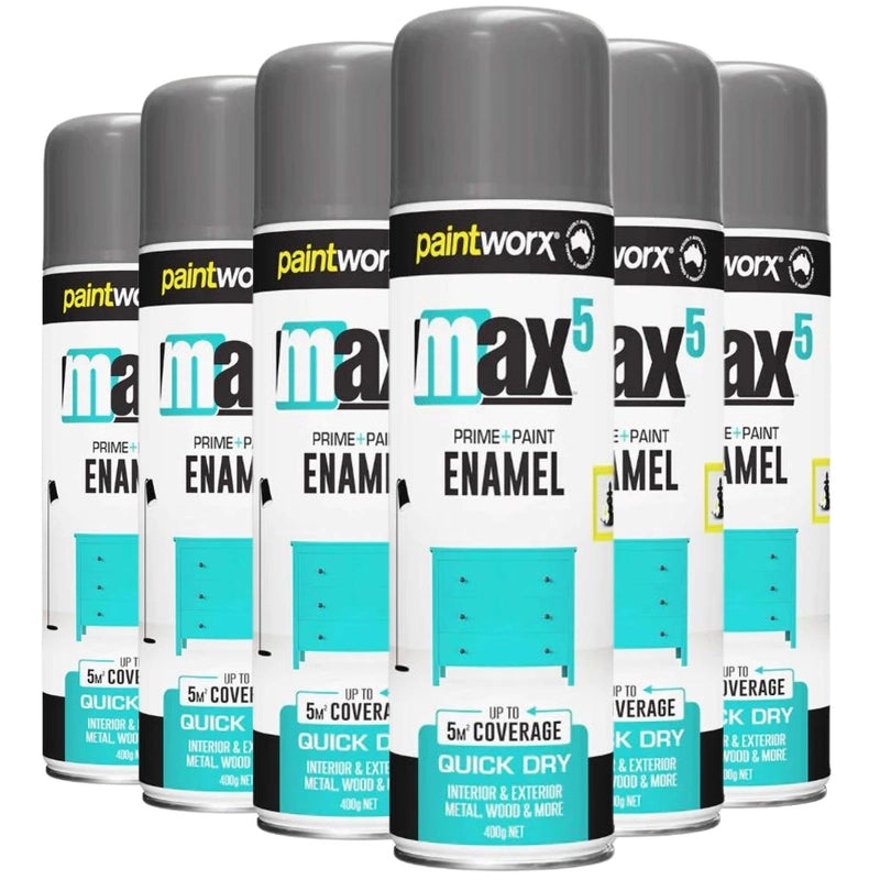 (6 Cans) Paintworx MAX5 Enamel Paint + Primer 400g | GLOSS