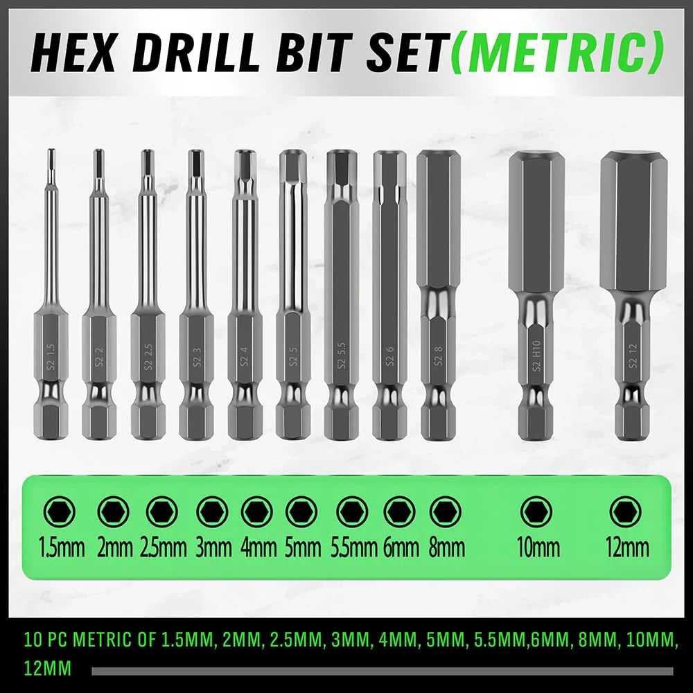 23 Piece Hex Head Drill Bit Set