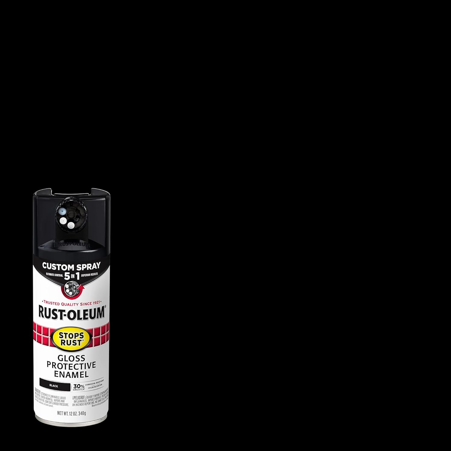 Rust-Oleum Stops Rust Custom Spray 5-in-1 Spray Paint, Black - South East Clearance Centre