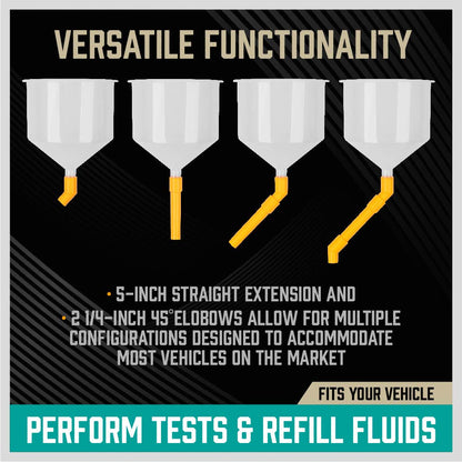 19-Pieces No Spill Coolant Filling Funnel Kit, Spill Proof Radiator Funnel Bleeder with Adapters.General-Purpose - South East Clearance Centre