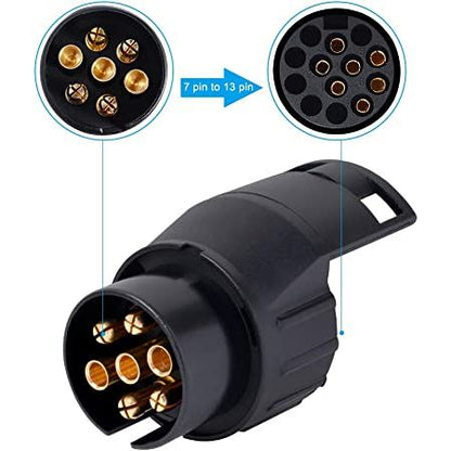 Trailer Connector Adaptor | 7 Pin plug to 13 Pin Socket | Micro Adaptor / Connector Plug | TC68 - South East Clearance Centre