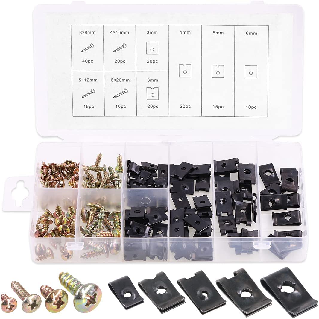 170 Piece Screw and U Type Cushions Assortment Kit - South East Clearance Centre