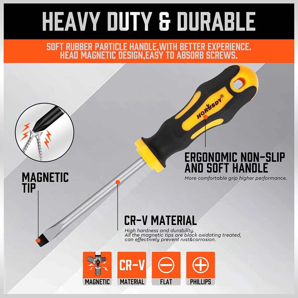 11 Piece Heavy Duty Magnetic Screwdriver Set with Magnetister/Demagnetiser - South East Clearance Centre