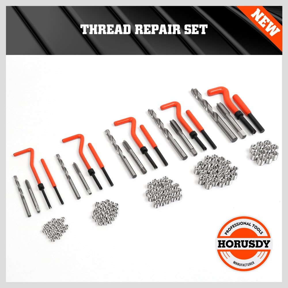 131 Piece Thread Repair Kit HSS Drill Helicoil Repair Kit Metric M5 M6 M8 M10 M12 - South East Clearance Centre