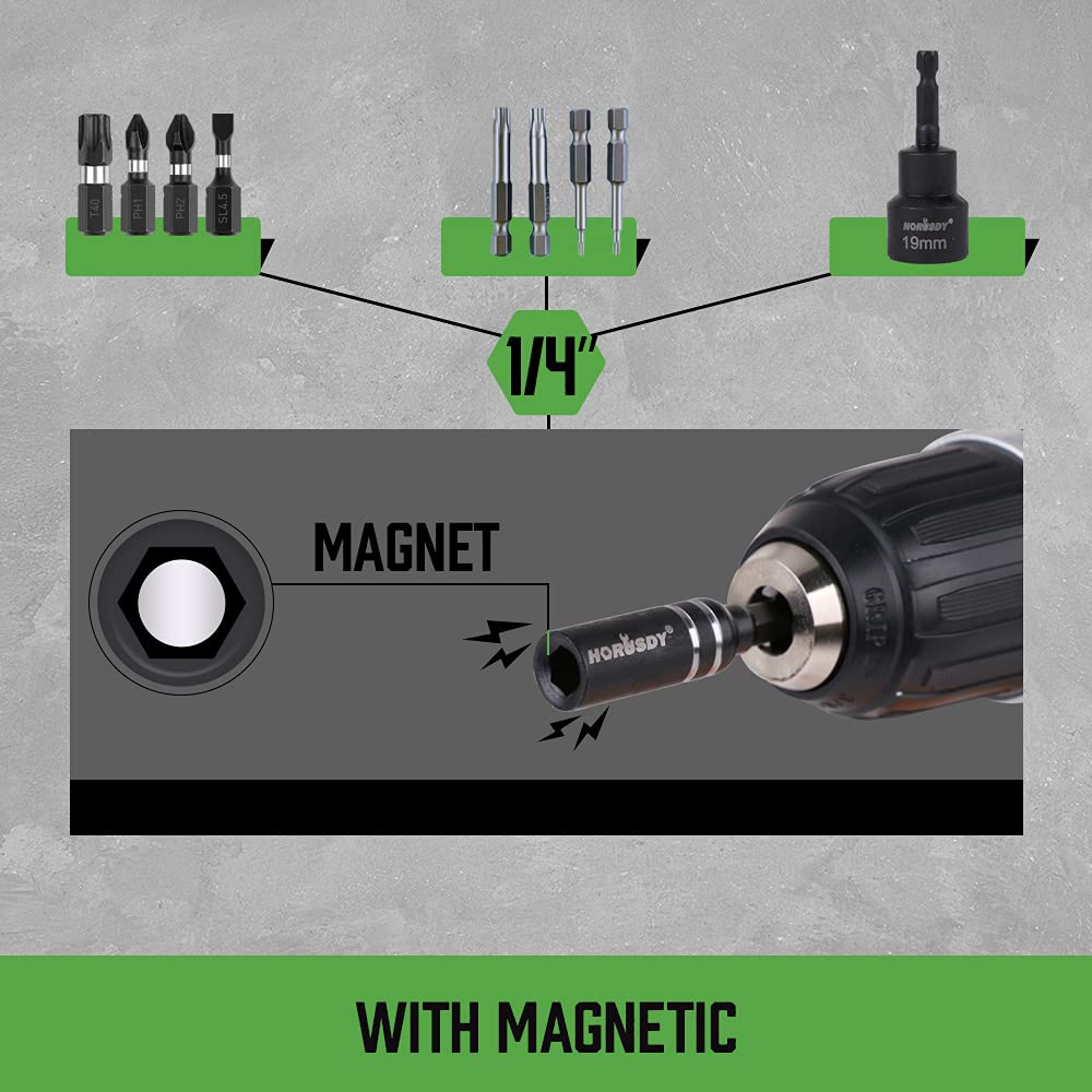 10 Piece Magnetic Screwdriver Extension Drill Bit Holder | Quick Release 1/4 Hex Shank - South East Clearance Centre