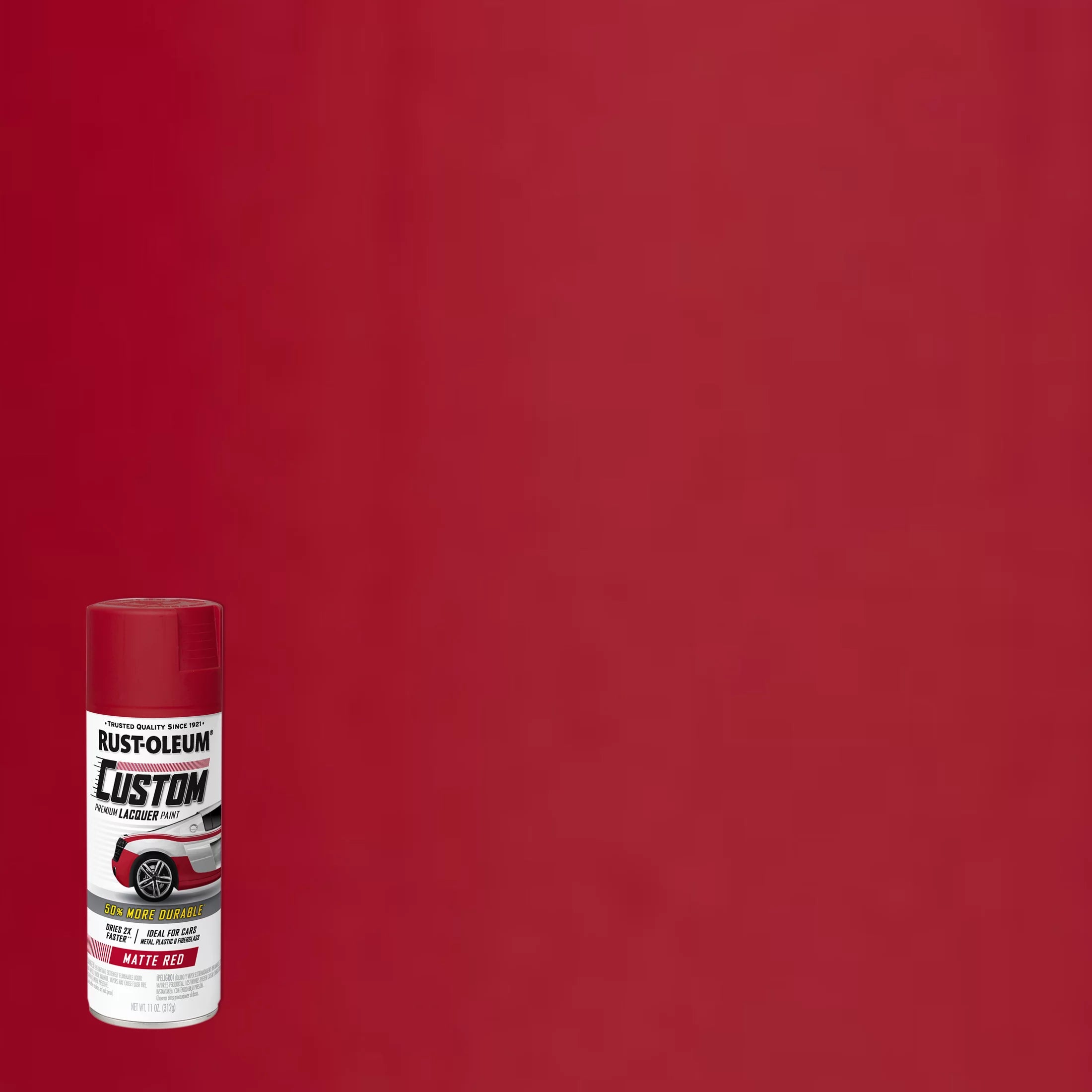 Rust-Oleum 311484 Automotive Custom Lacquer Spray Paint, 11 oz 312g, Matte Red (6 CANS) - South East Clearance Centre