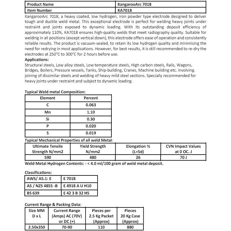 7018 Heavy Coated Welding Electrodes (2.50x350) - 100 Pack - South East Clearance Centre