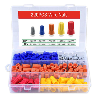 220 Piece Wire Connector Twist Nuts Cap Set Assortment Kit - South East Clearance Centre