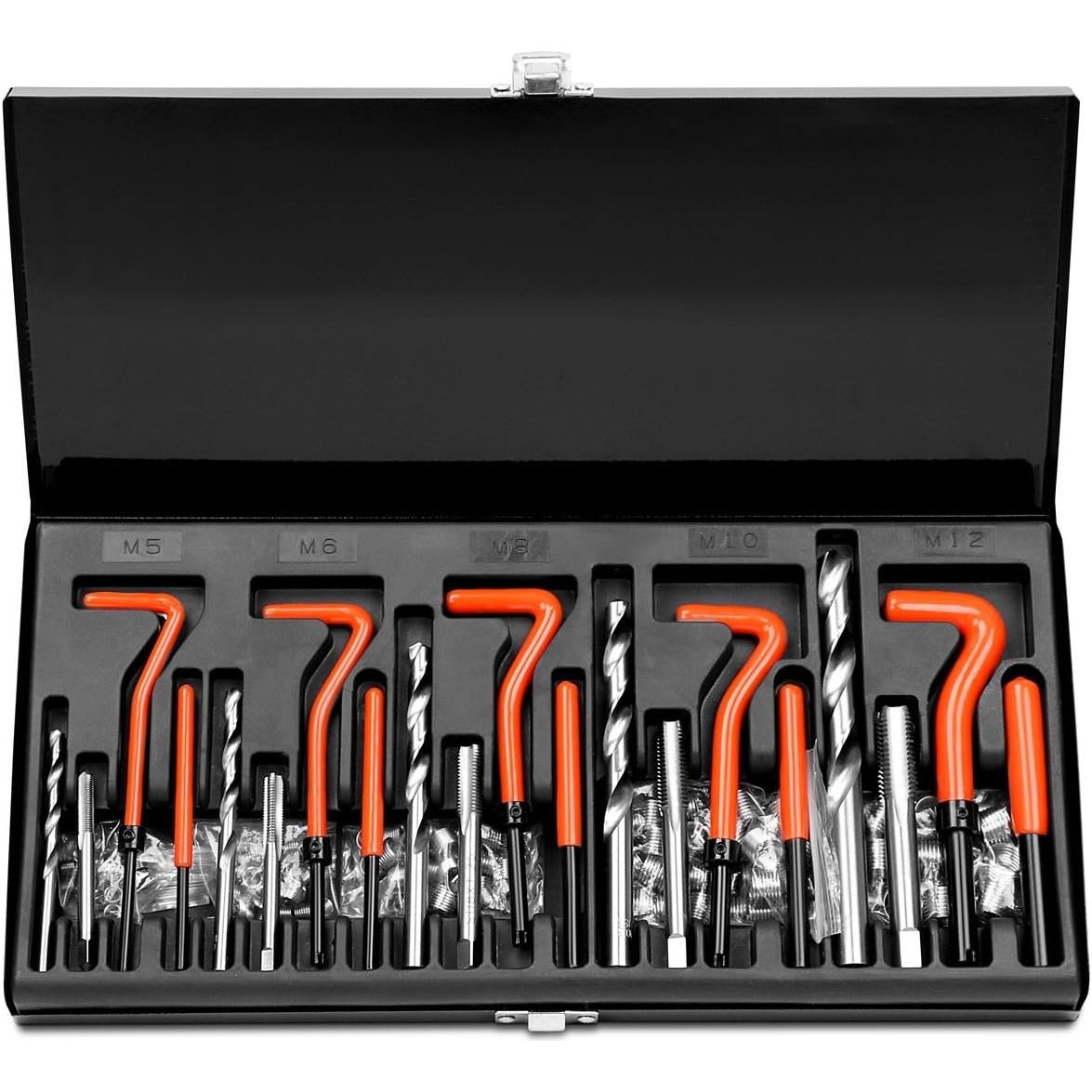 131 Piece Thread Repair Kit HSS Drill Helicoil Repair Kit Metric M5 M6 M8 M10 M12 - South East Clearance Centre