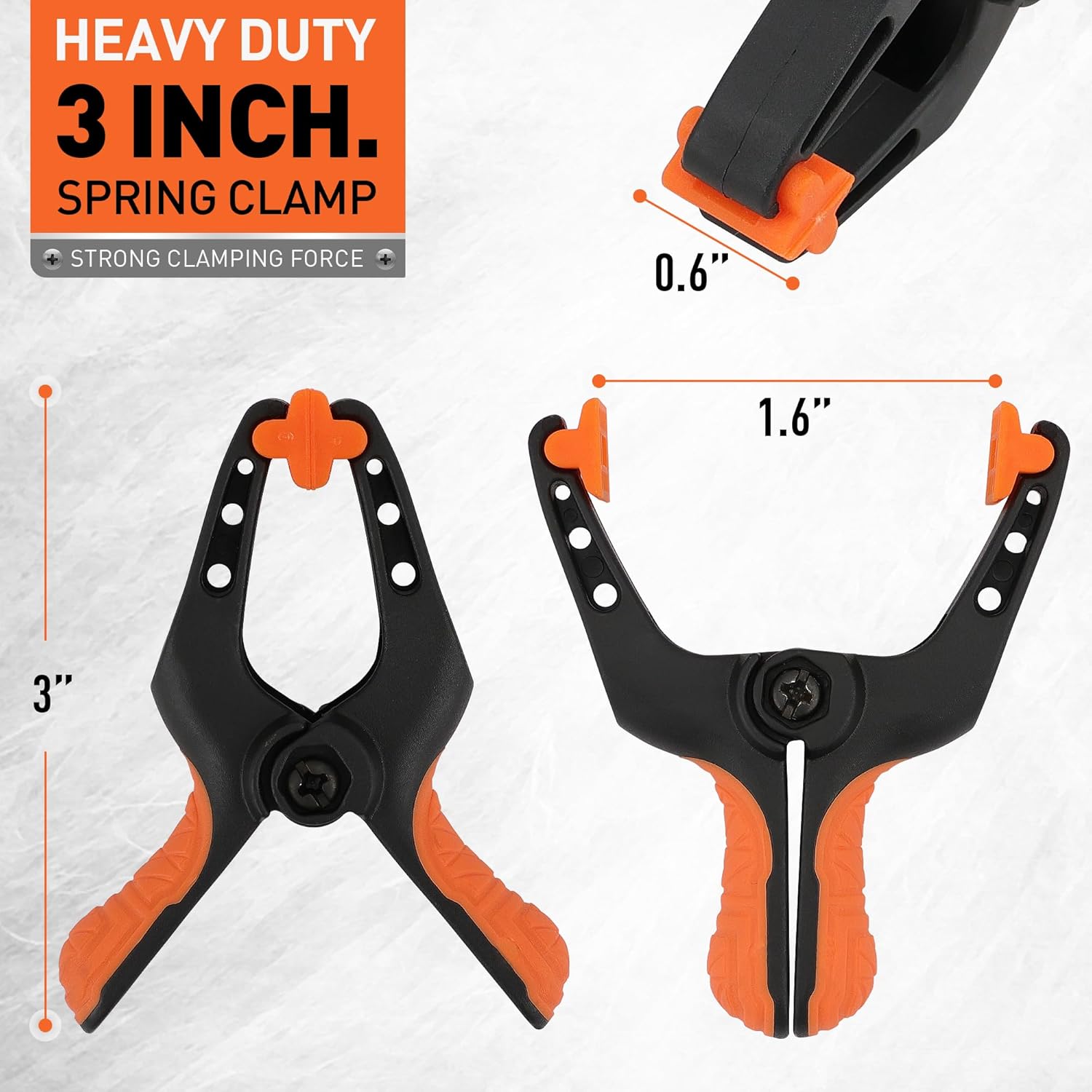 16 Pack Spring Clamps Heavy Duty, 3" with 1-5/8 Inch Jaw Opening