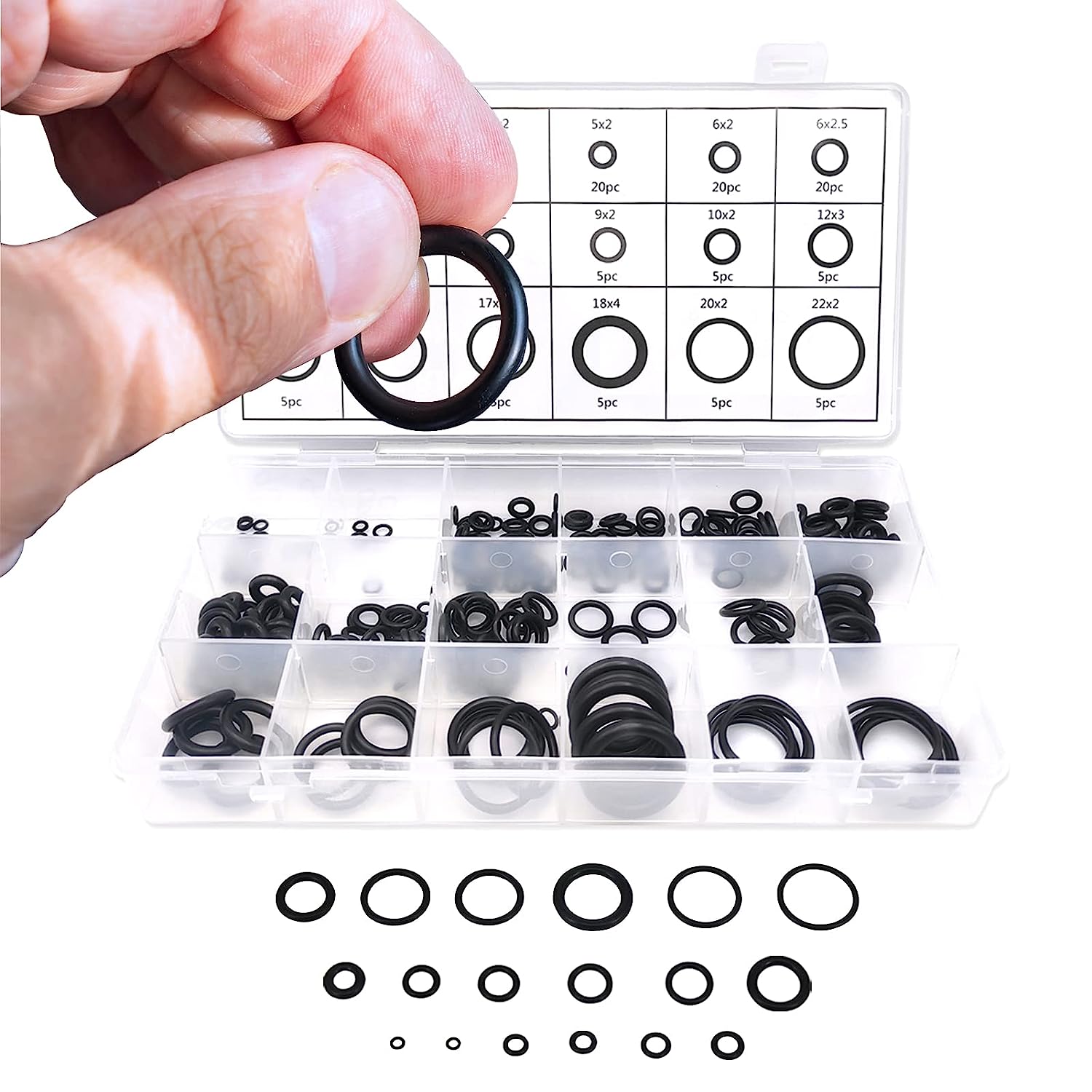 225 Piece O Ring Assortment Kit - South East Clearance Centre