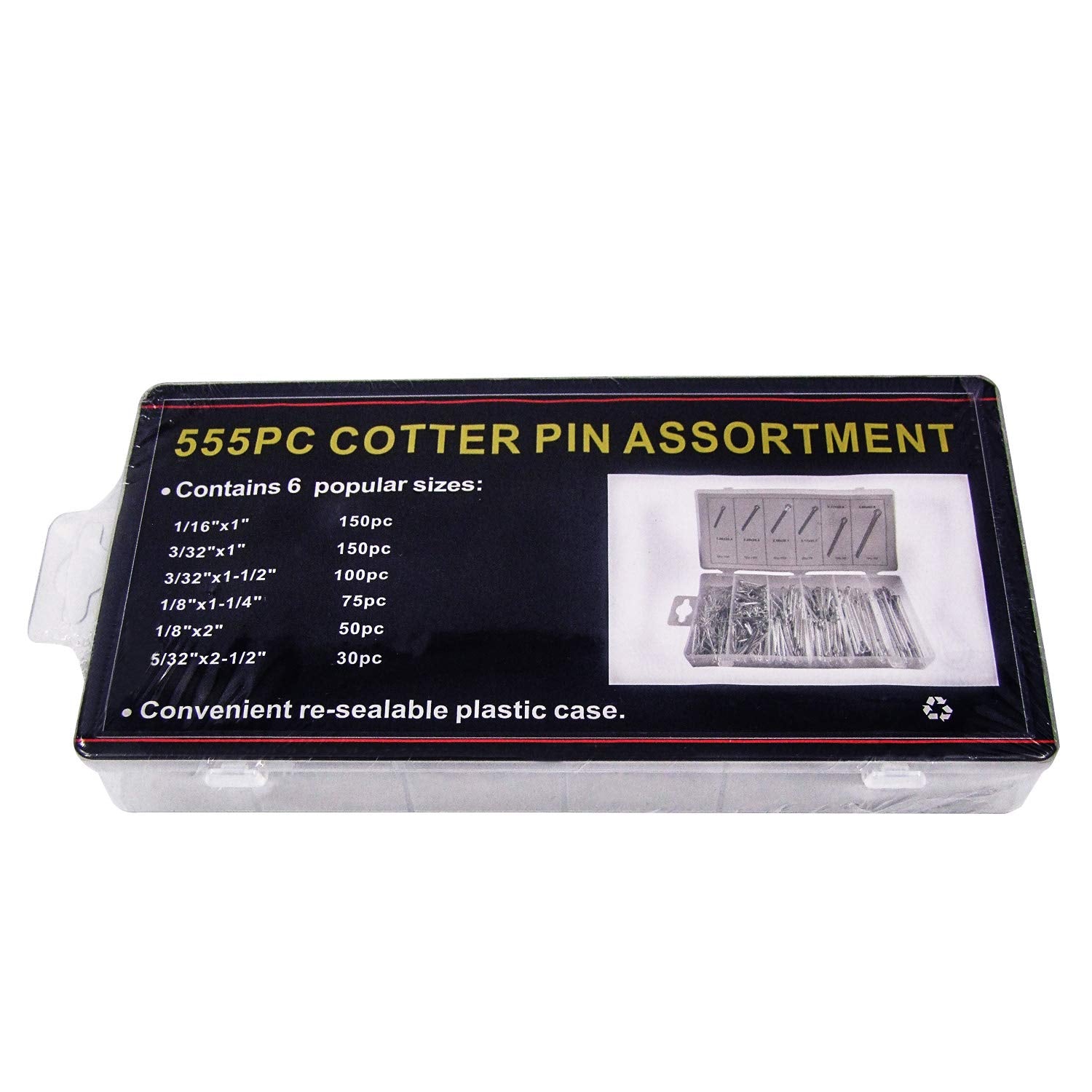 555 Pcs Cotter Pin Assortment Set Grab Kit Split Lock Pins Spring - South East Clearance Centre