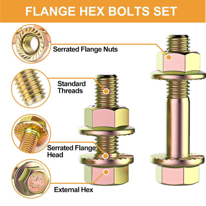 521 Piece Hex Head Flange Face Bolt & Flat Washer & Nut Assortment Kit