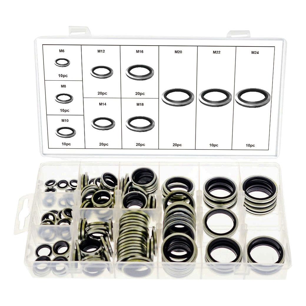 150 Piece Bonded Seal Automotive Dowty Seal Washer Assortment Kit - South East Clearance Centre