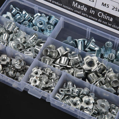 135 Piece (M3-M8) Four Claw Nuts Assortment Kit - South East Clearance Centre