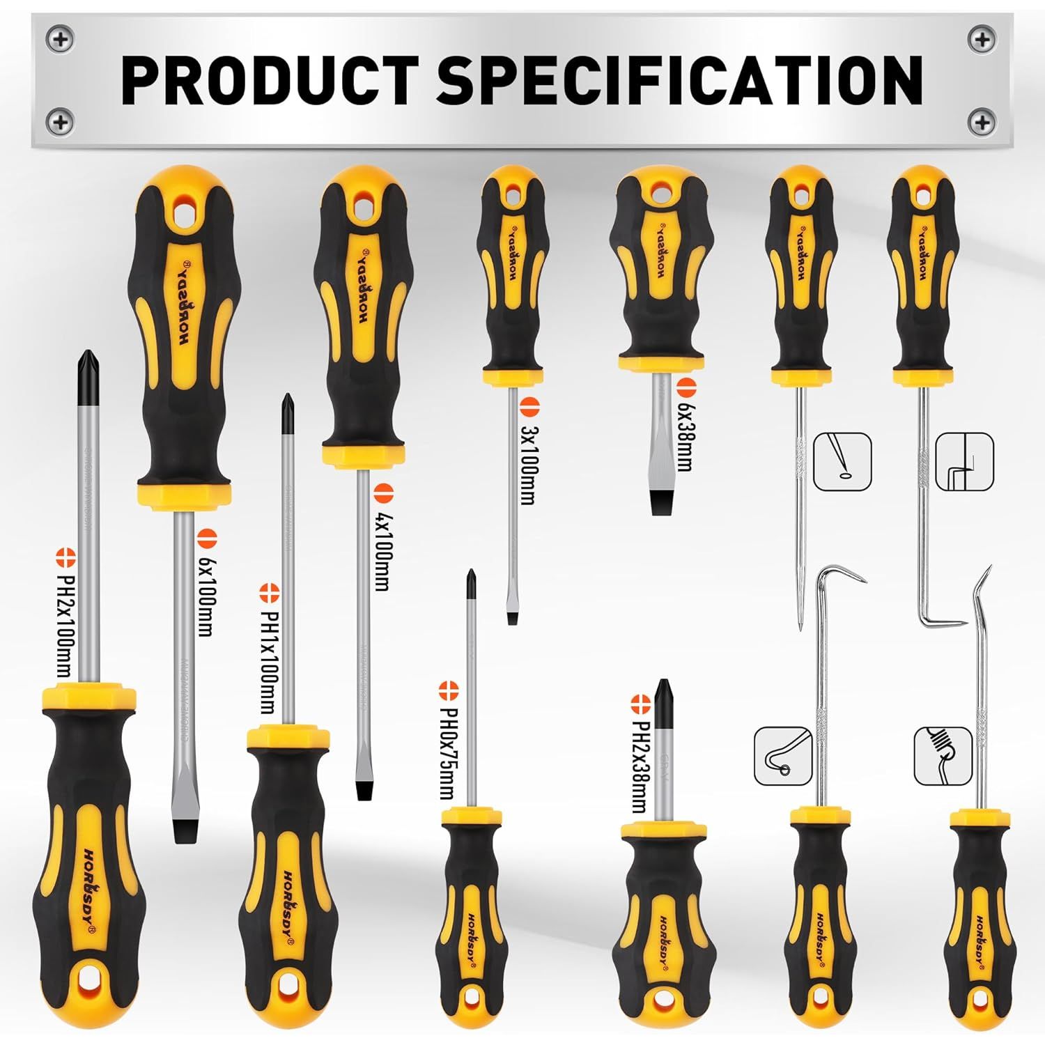 13 Piece Magnetic Screwdriver Set, with Magnetiser/Demagnetiser