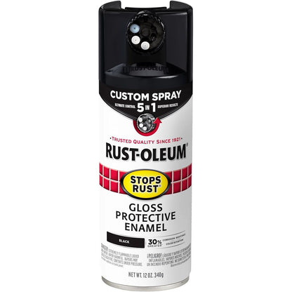 Rust-Oleum Stops Rust Custom Spray 5-in-1 Spray Paint, Black - South East Clearance Centre