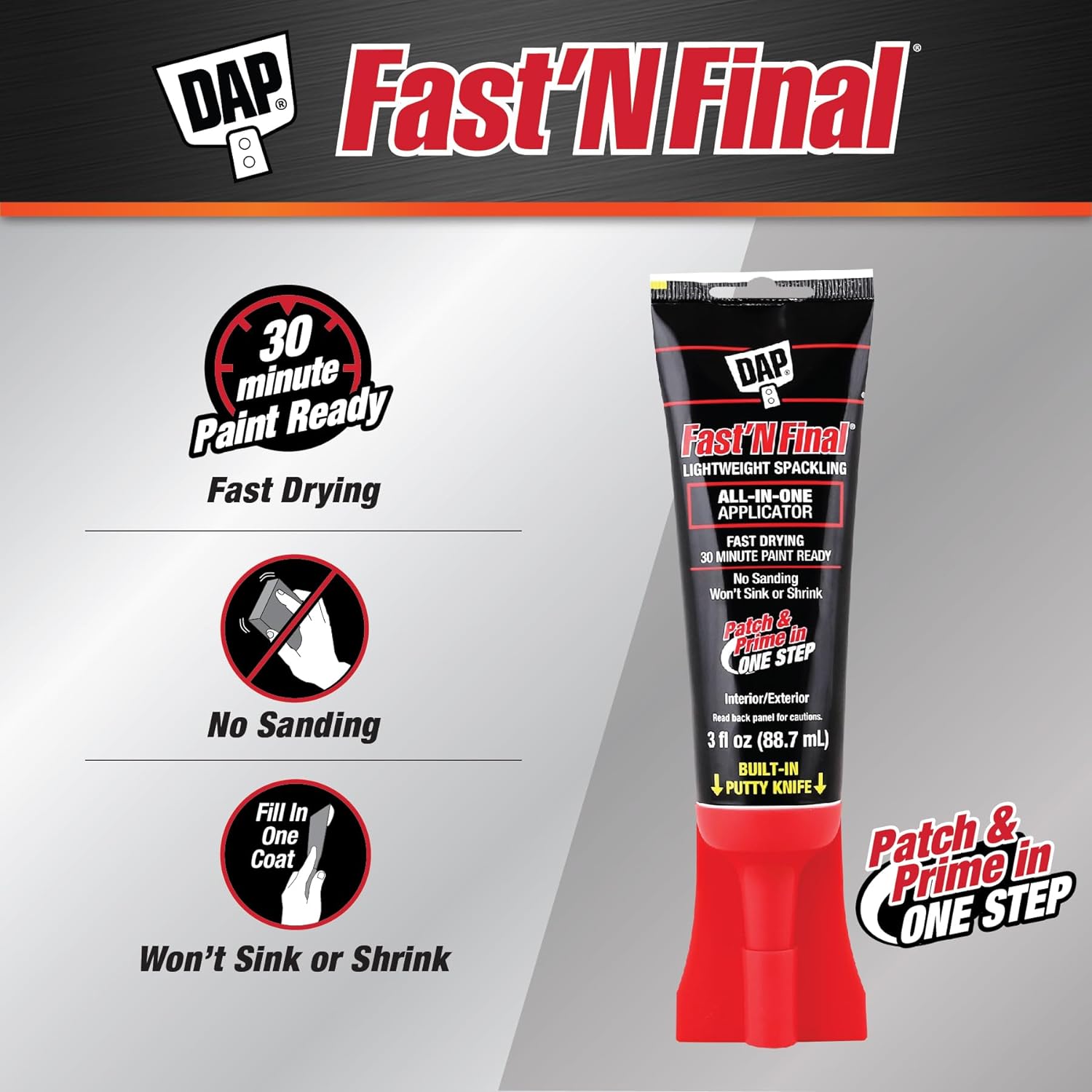 DAP - Wall Repair Spackle, Fast 'N Final - Drywall,Plaster Repair All-in-One Applicator. - South East Clearance Centre